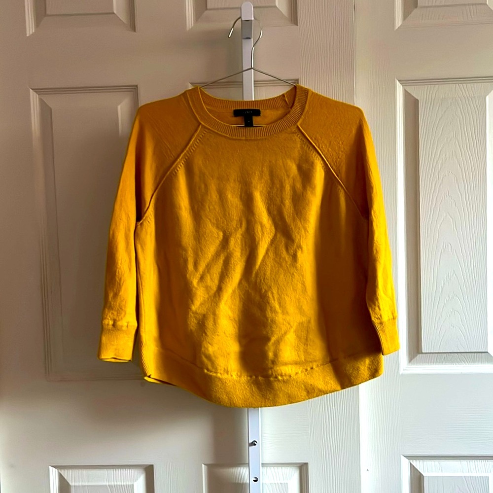 J.crew Merino Wool Mustard Ribbed Hem - Picture 3 of 10